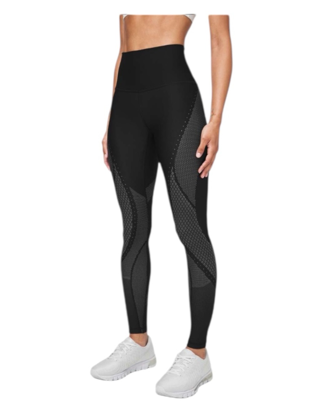 lululemon athletica Black High-Rise Mesh-Panel Leggings
